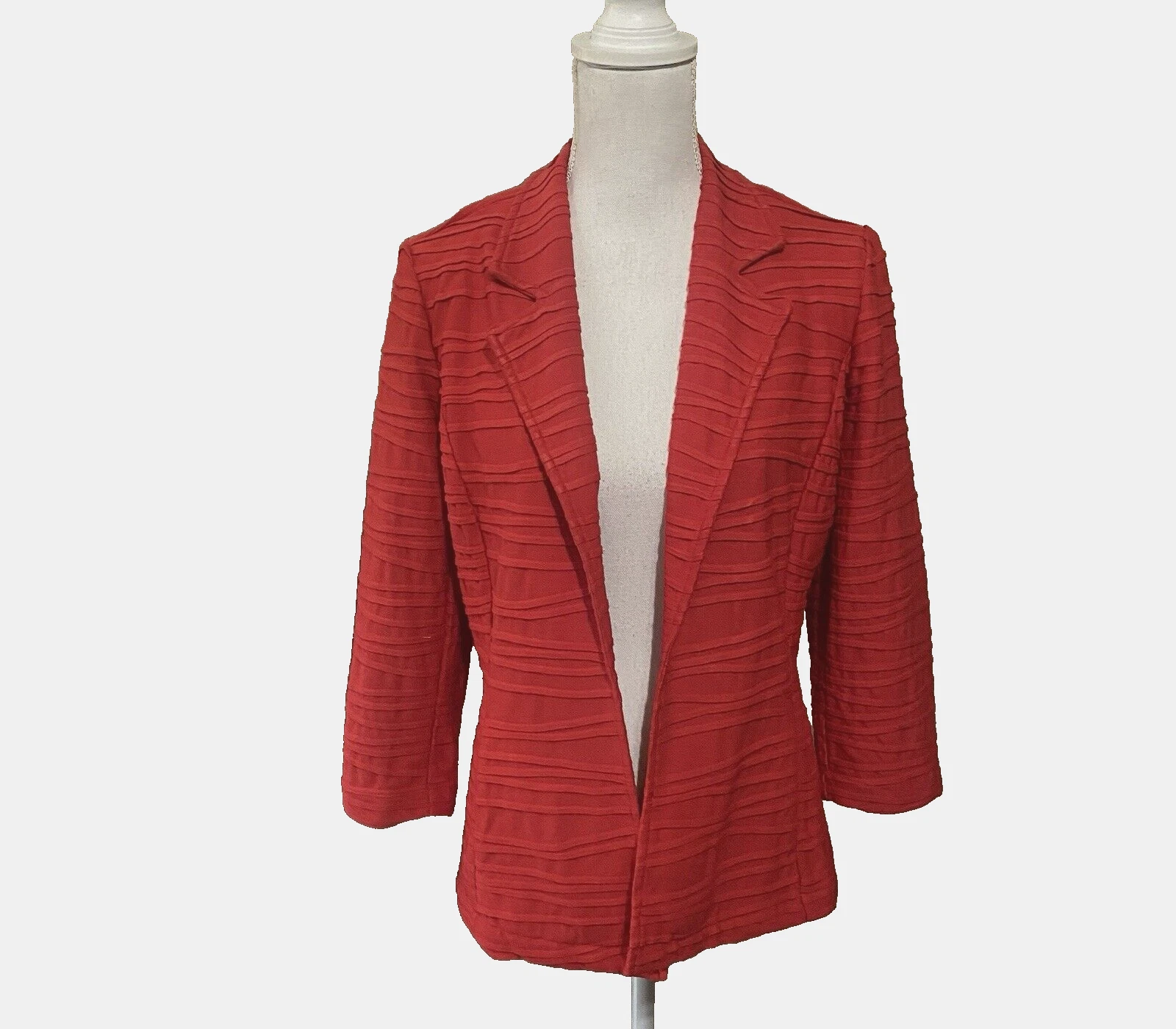 VALENTINO Giacca blazer donna Chicos taglia 1 US 8 rosso aperto plissettato design tasche