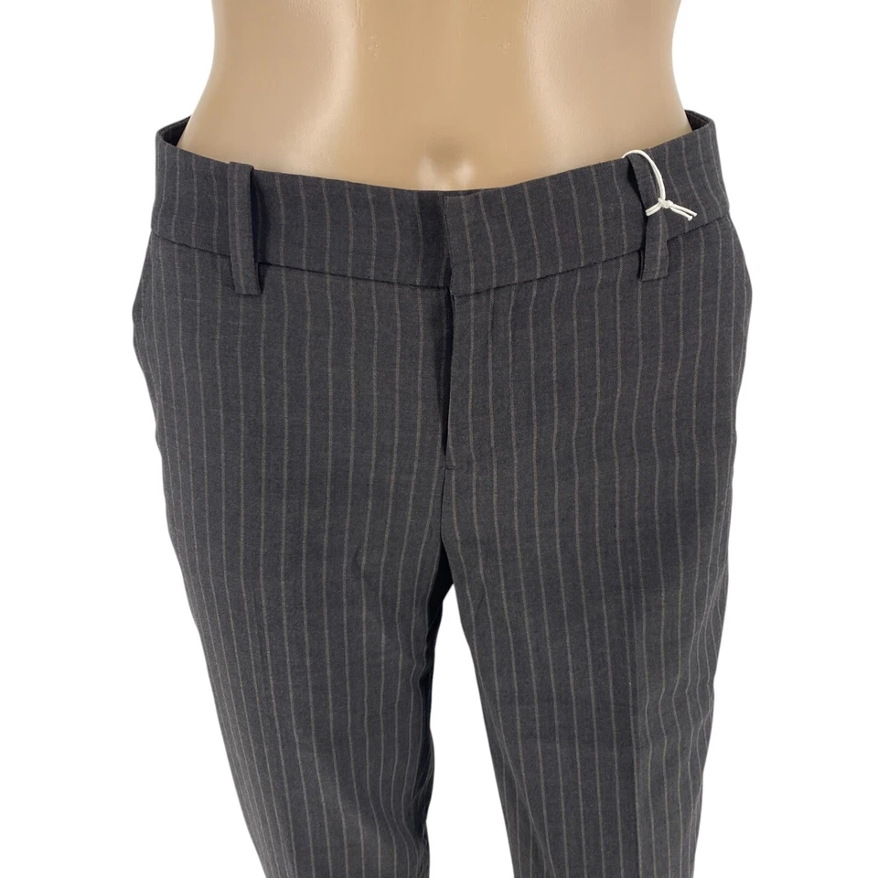 STEFANEL Women Brown Striped Cropped Pants Trousers Size EU 32 UK 4 US 2 - Image 2 of 4