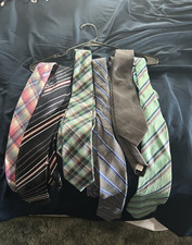 Mens 6-Piece Tie Lot Multicolor Plaids & Chec...