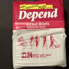 Vintage Depends Diaper (like a Plastic Huggies for adults) 1 diaper Size Medium