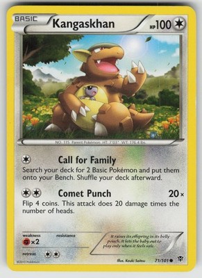 Kangaskhan 71/101 Common Plasma Blast Pokemon Moderately Played