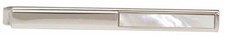 David Van Hagen Mens Mother of Pearl Tie Slide - Silver
