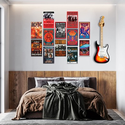 Woonkit Vintage Rock Band Posters for Room Aesthetic, 70s 80s 90s