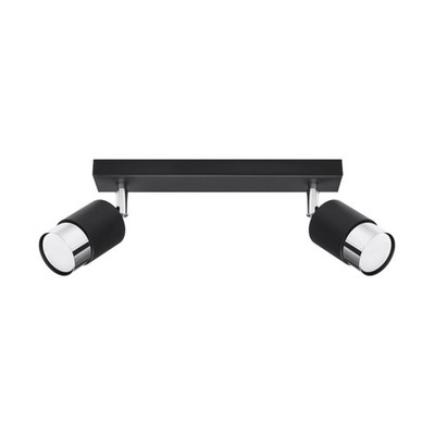 Modern Deckenleuchte NERO 2 Stahl Chrom Schwarz GU10 LED SOLLUX LIGHTING Innen