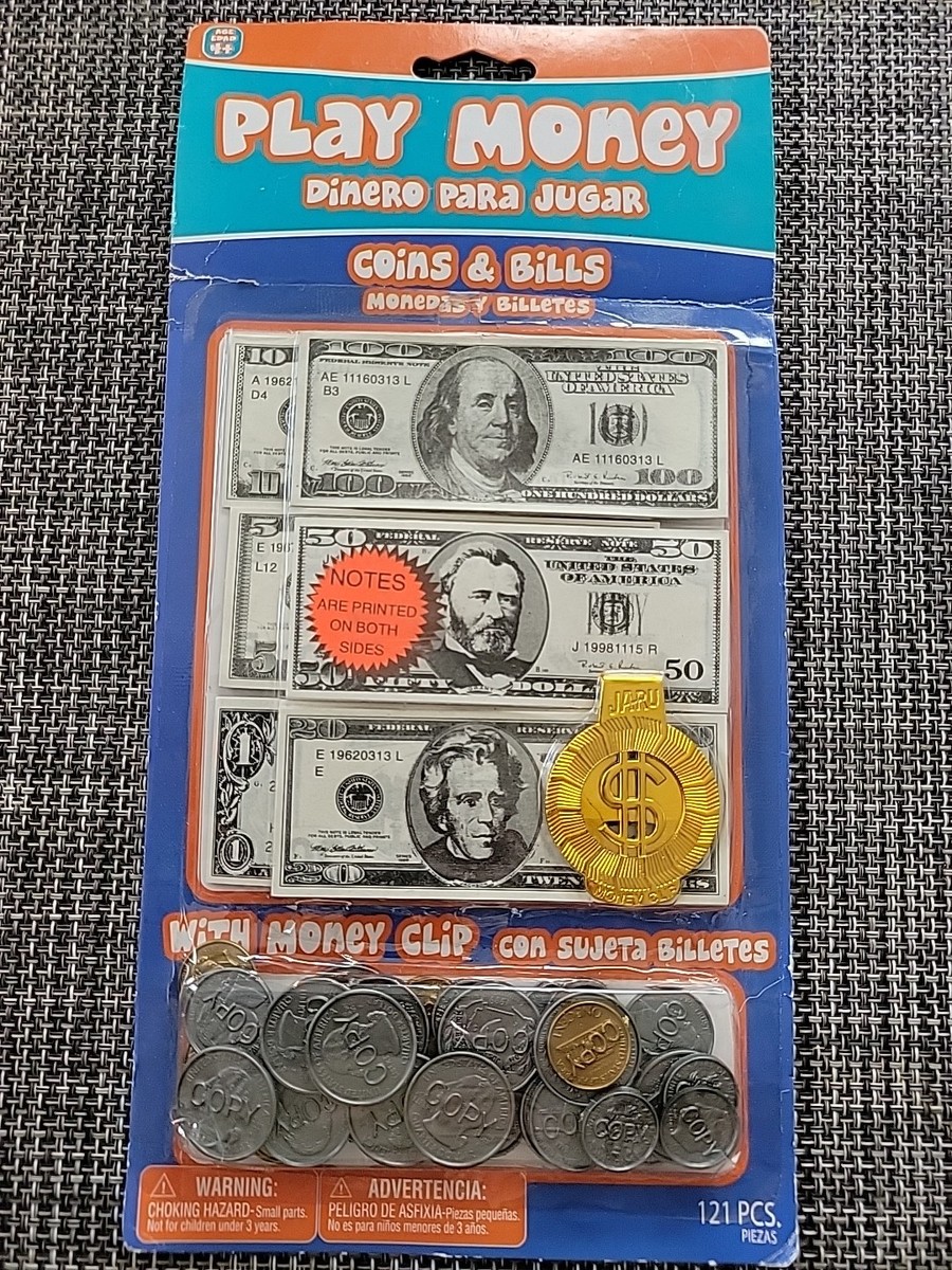 Ja-Ru Play Cash Toy Money - Coins and Bills - with Money Clip NEW!! | eBay