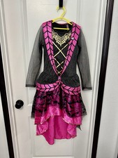 Monster High Girls Costume Dress Black HotPink Victorian 6T-7T Draculaura Kids