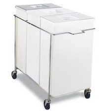 Faribo P434 C/A-PW-0111 3-Compartment White Bin Assembly W/ White Lids