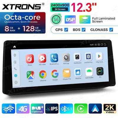 12.3'' 2K Screen Android 14 8+128G 4G LTE Car GPS CarPlay for BMW 5er E60 E61 CCC