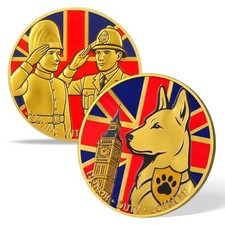 UK British Police Challenge Coin Souvenir K9 Police Dog Cion -Service With Honor