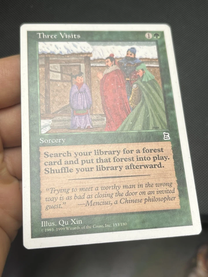 OG ENGLISH • Three Visits • Portal Three Kingdoms • Mtg (1897) - Image 2 of 4