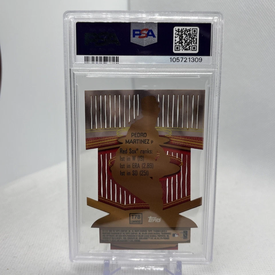 1999 Topps Stadium Club Triumvirate Pedro Martinez #T7B Luminous PSA 8 NM-MT - Image 4 of 4