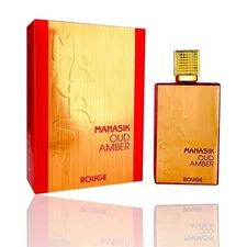 Manasik Oud Amber Rouge EDP Unisex 3.4oz Long-Lasting Amber Floral Luxury Scent
