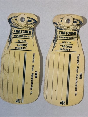 2 Milk Bottle Shipping Labels Thatcher Glass Manufacturing Company MTC - Image 1 of 4