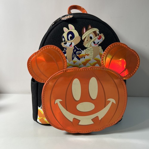 Mini Mochila Loungefly Disney Halloween Chip N Dale Pumpkin Glow - Imagen 10 de 10