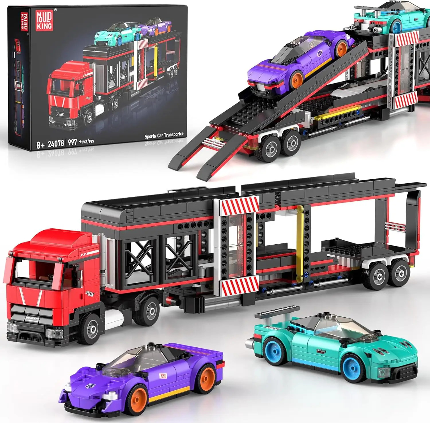 Mould King 24078 Sports Cars Transporter Truck Building Blocks Model 997pc