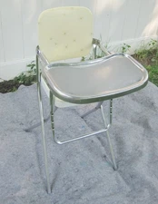 CINTAGE COSCO MID CENTURY ATOMIC STARBURST HIGH CHAIR - PLEASE READ