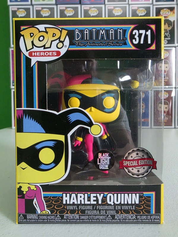 Funko Pop! Heroes DC Harley Quinn #371 Special Edition (Blacklight) w/Protector