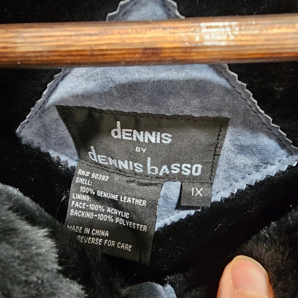 Casaco Dennis Basso acabamento de pele de camurça sintética 1X azul inverno quente - Imagem 2 de 4