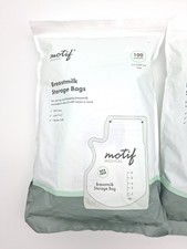 motifMedical Breastmilk Storage Bags 100x2 Ct BPA-Free Freezer Safe Nursing Pump