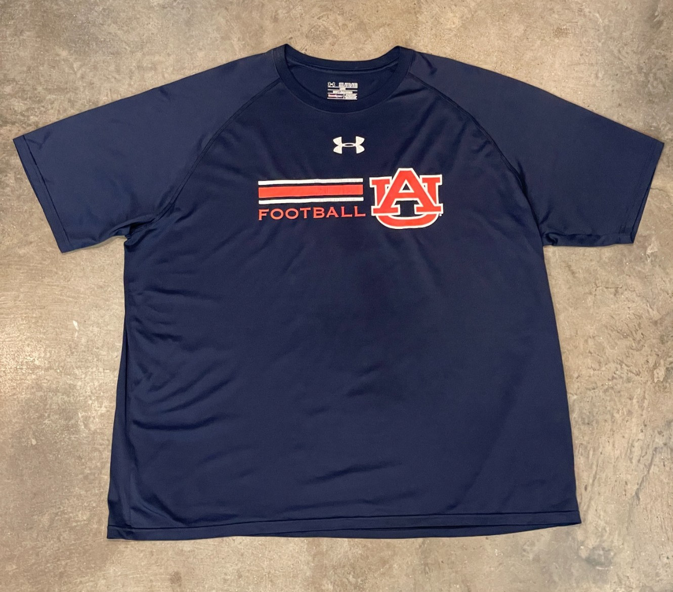 Under Armour HeatGear Shirt Mens 3XL Navy Auburn Football Loose Fit Athletic