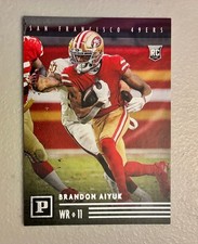 2020 Panini Chronicles Brandon Aiyuk Rookie Football Card #PA-17. rookie card picture