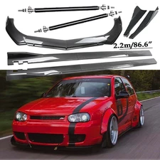 Carbon Fiber Front Bumper Lip Spoiler Side Skirt Body Kits For Volkswagen Golf