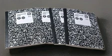 Pen + Gear Lot Marbled Composition Book 4 Black  White College Ruled Notebooks