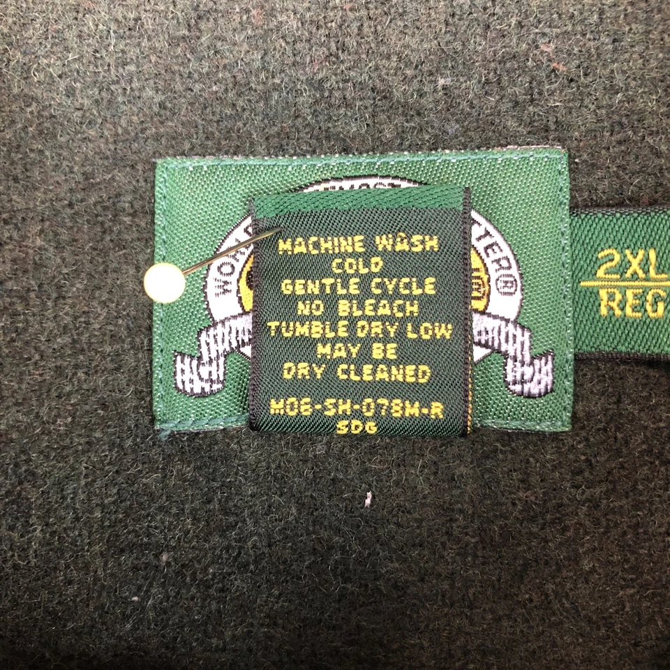 Cabela's Wool Button-Front Shirt Green Mens 2XL Regular Outdoors Comfort - Image 3 of 4