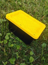 Lowe’s Teeny Tote Black & Yellow Mini Plastic Storage Tote .38 Quart Made In USA