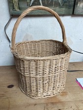 Wicker 4 Bottle Carrier Basket with Handle Vintage Retro Style
