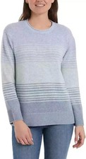 NWT - Ella Moss - Women's LARGE - Blue Stripe LS Crewneck Sweater 1815401 - L