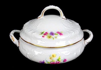 Rosenthal Sanssouci 3677 Porcelain Pink Floral Vintage 5 7/8'' Vegetable 1950-