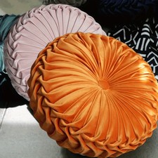 Velvet Pleated Cushion Couch Floor Pumpkin Round Throw Pillow Home Decoration UK