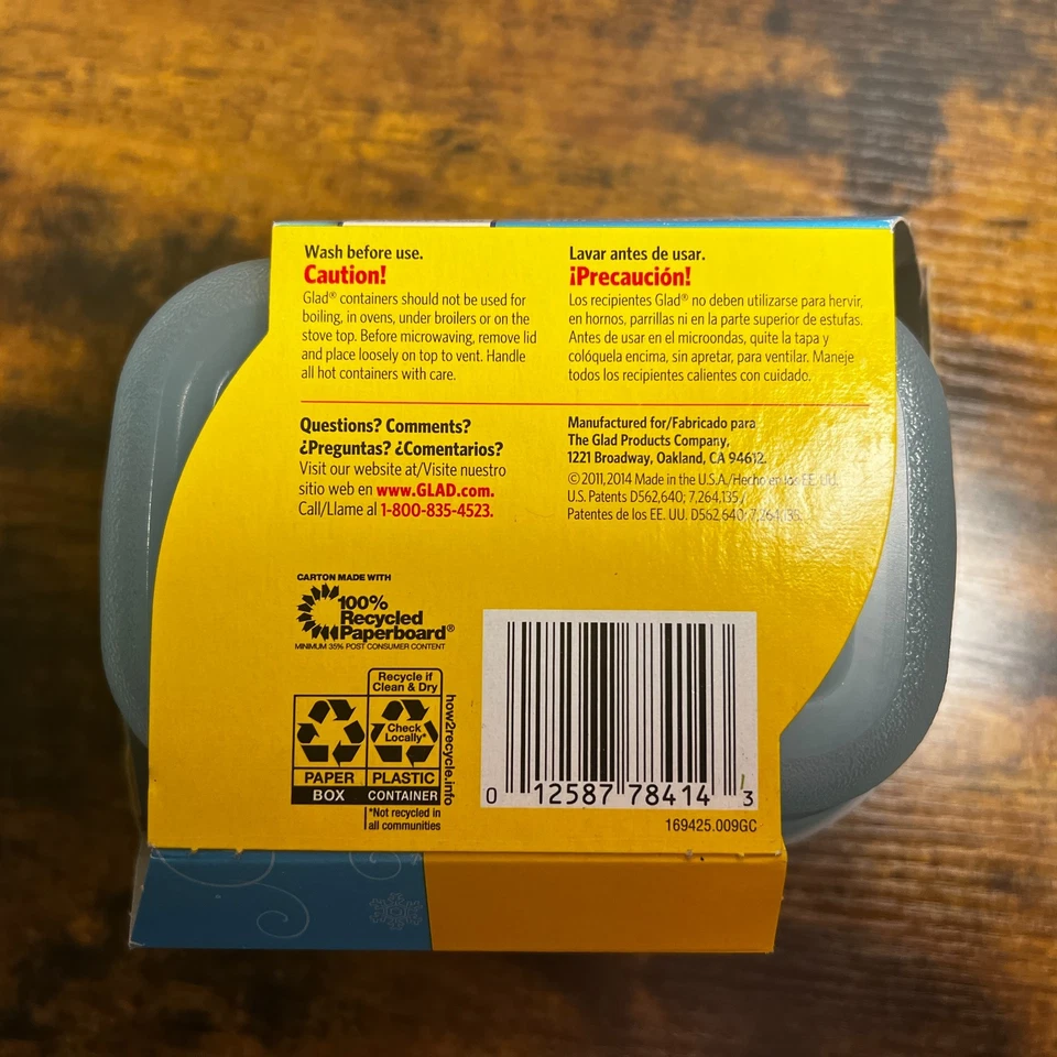 Glad FreezerWare Small containers & lids 24 oz. 3 cups blue snowflakes snow - Image 4 of 4