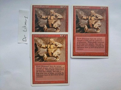 3x Earth Elemental 4th Edition Revised MTG Top Zustand
