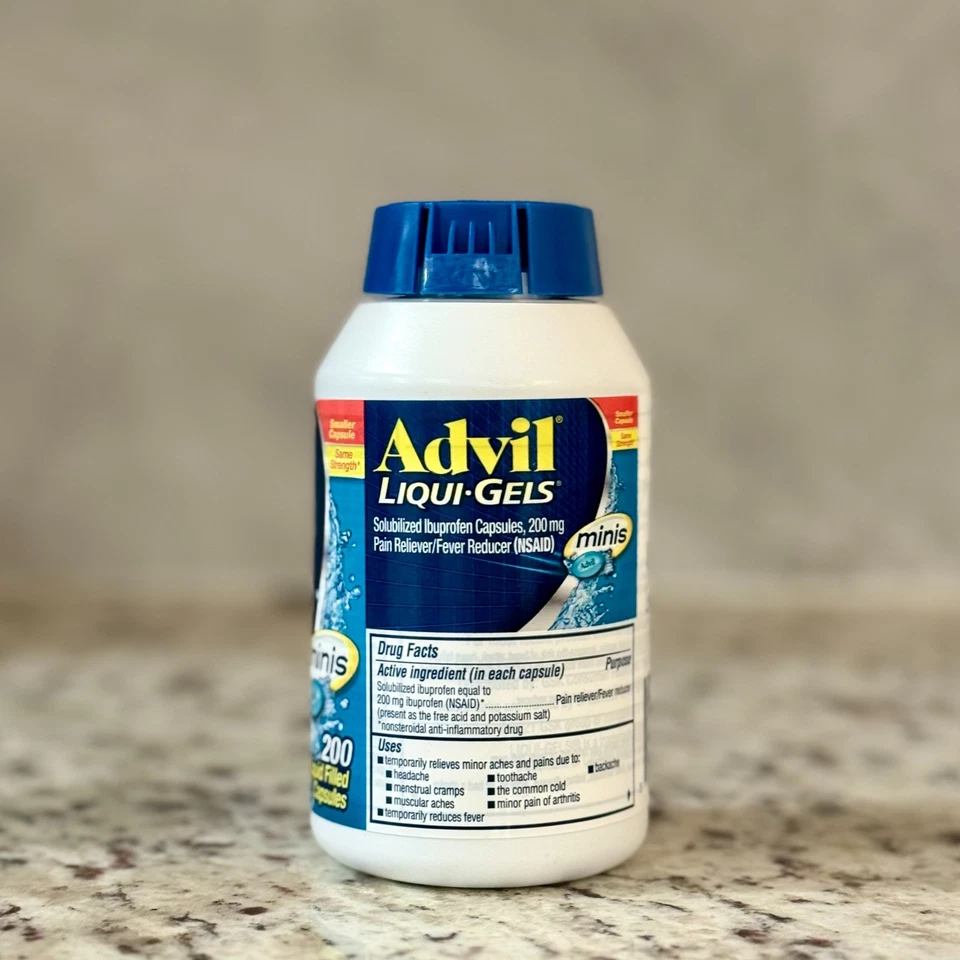 1 bottle-Advil Liqui-Gels Minis 200MG Ibuprofen 200 Capsules*NEW-FREE ship* - Image 2 of 2
