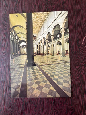 Interior, Basilica of San Lorenzo, Florence, Italy, Postcard, Medici Family