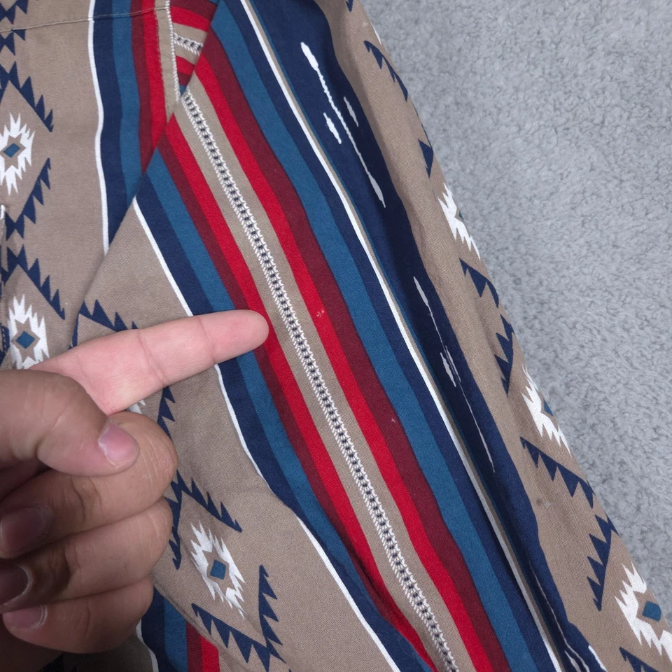Vintage Wrangler Shirt Men's XL Aztec Striped Pearl Snap Long Sleeve Western - Image 4 of 4