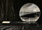 David Dowler for Steuben Glass Day & Night Sculpture w/ Base & Presentation Box