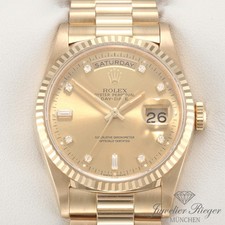 Rolex Day Date 36 mm 18238 1994 Gelbgold 750 Diamanten Automatik Gold
