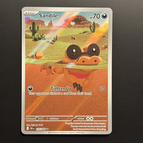 Sandile 135/086 Pokemon TCG Sv: Black Bolt Holo (NM Condition)