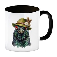 Auerhuhn Mit AlpenläNdischem Trachtenhut Kaffeebecher In Schwarz