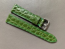 Green Genuine Leather watch strap band Custom size 10..16 17 18 19 20 21 22 26mm