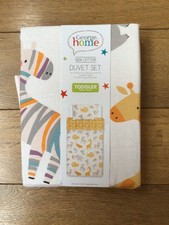 George Asda 100% Cotton  Cotbed / Junior / Toddler Duvet Set Wild Animals