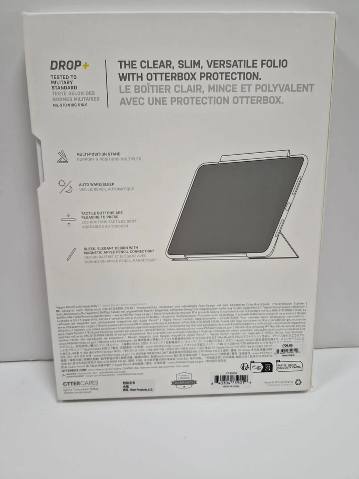 OtterBox  iPad Air 11" M2 / M3 Case Symmetry 360 Series Folio Grey RRP £80 - Image 2 of 4