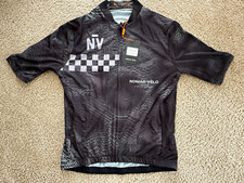 Jersey de ciclismo Nomad Velo XL para hombre negro/gris/blanco bolsillos con cremallera completa NV