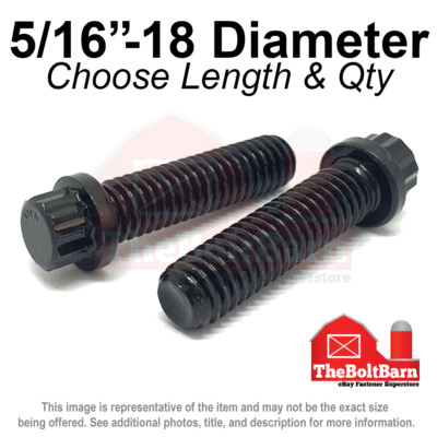 #ad 5 16quot; 18 Coarse 12 Point Flange Screws Alloy Steel Black Pick Length amp; Qty $230.19