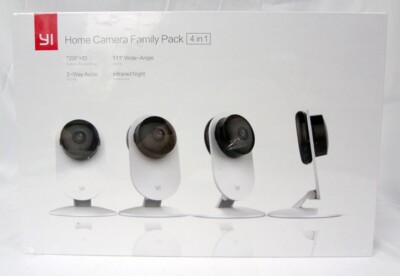 Brand New YI 4 Piece Home Wide Angle Security Video Camera Set 720p HD Sealed