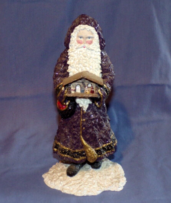 シンバ 黒パグちゃんサンタ大トールペイント Gingerbread Chef Santa: African American Santa Claus Figurine