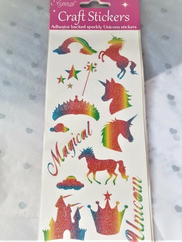 Eleganza UNICORNIOS Brillo Arco Iris Magia - Adhesivo Respaldo Artesanal Pegatinas Despelables - Imagen 6 de 7